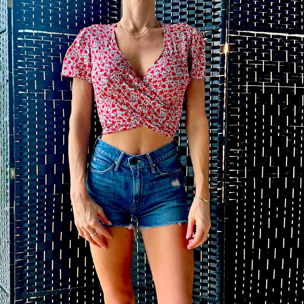 ViX Floral Wrap Tie Top